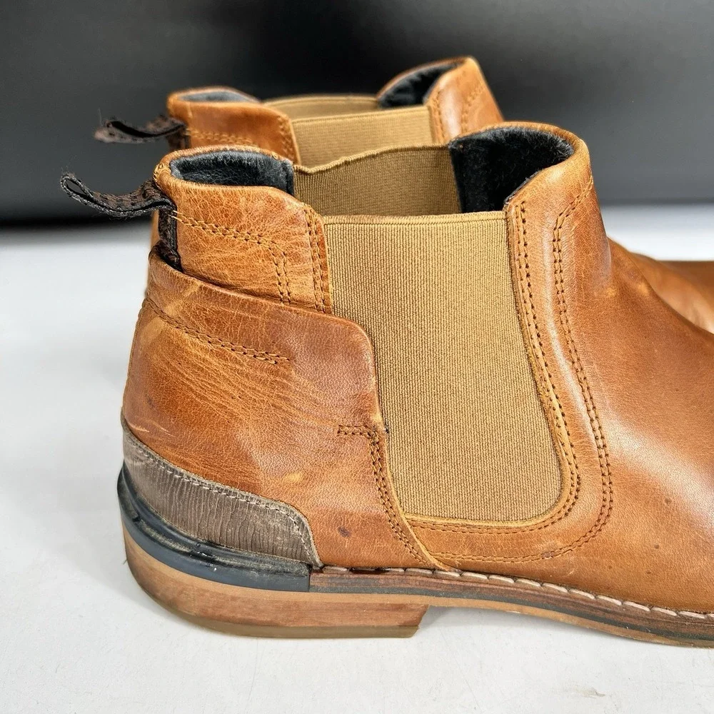 Bull Boxer Lavorazione Artiginale Boots Mens Sz 9 Brown Leather Made In Portugal